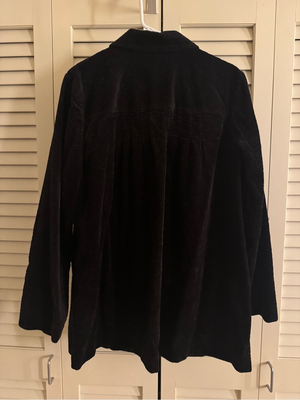 J. Jill Black Corduroy Button-Front Pea Coat - Picture 2 of 4